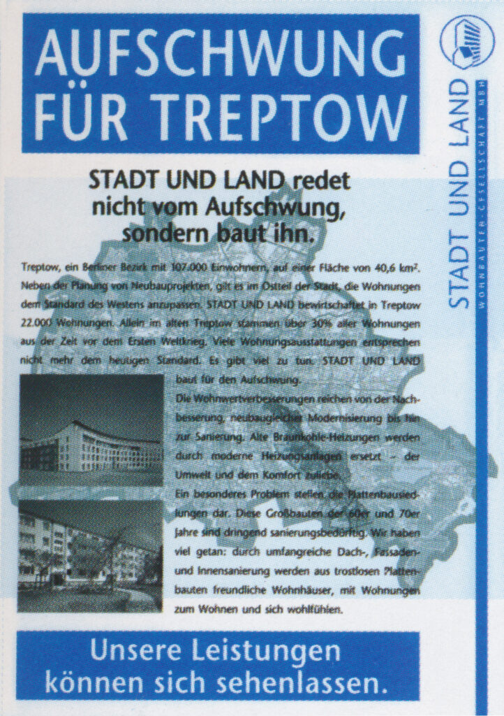 STADT UND LAND übernimmt die Wohnungsbaugesellschaft Treptow