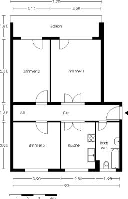 تصویر 3 Zimmer / 87,02 m² – Großzügig geschnittene 3-Zimmerwohnung mit Balkon!