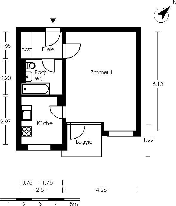 تصویر 1 Zimmer / 42,34 m² – Singles aufgepasst Lankwitz wartet