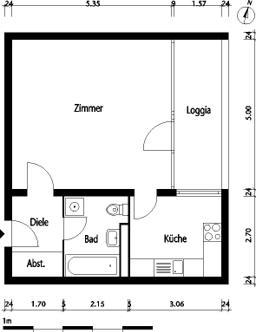 تصویر 1 Zimmer / 47,06 m² – Klein aber Fein **ab sofort**