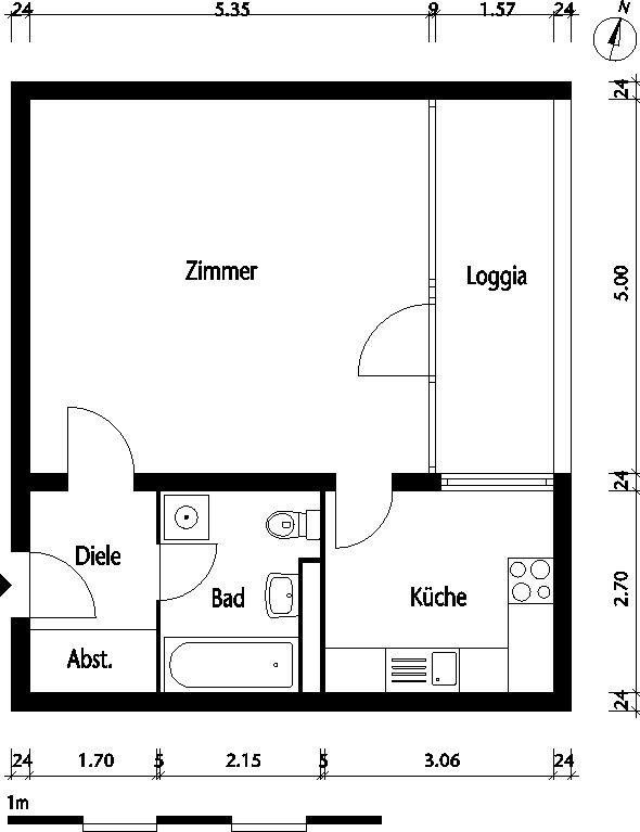 تصویر 1 Zimmer / 47,06 m² – Klein aber Fein **ab sofort**