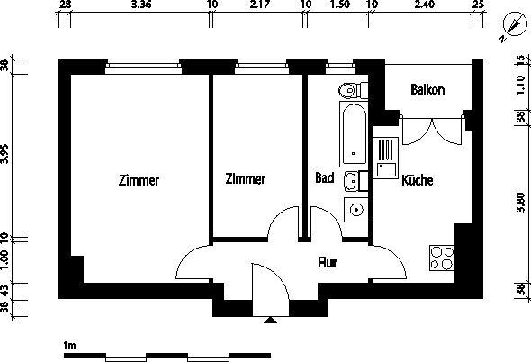 تصویر 2 Zimmer / 46,06 m² – Lohmühlenstr. 47, 3.G MI